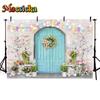 Mocsicka Easter Background Spring Flowers Meadow Eggs Rabbit Decoration Home Party Kid Photo  Studio Photography Props