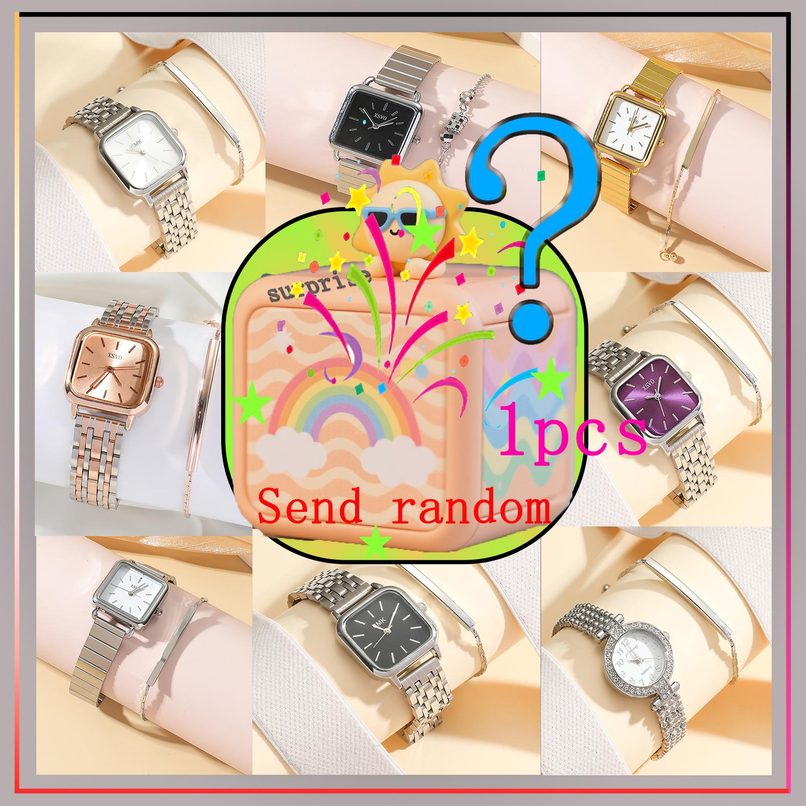 

Surprise blind box; Fashion simple leisure temperament versatile women s steel strap quartz watch; Random style. разноцветный