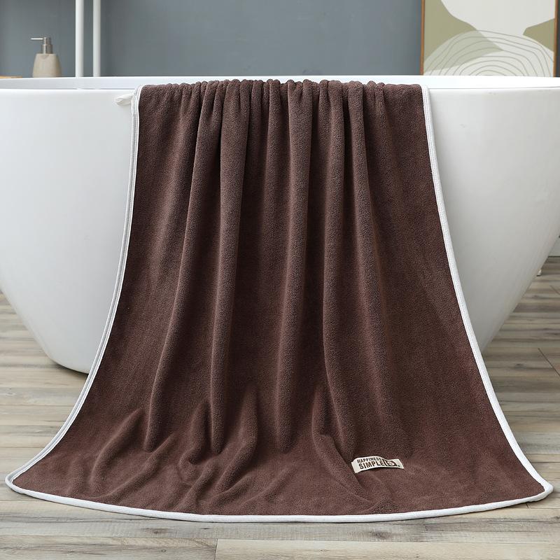 Badetuch Korallenfleece Einfarbiges Badetuch 70*140 Weich Saugfähig Verdickt Großes Handtuch Geschenk Strandtuch Neu