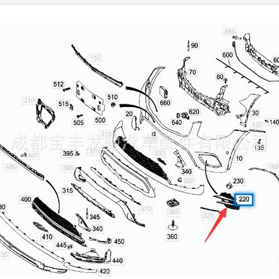 Mercedes-Benz W253 GLC Front Bumper Left & Right Air Vents 2538853500 2538853600
