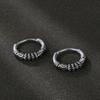 Mprainbow Retro Geometric Hoop Earrings,Men's Irregular Circular Earrings with Ear Holes,Never Rust Jewelry