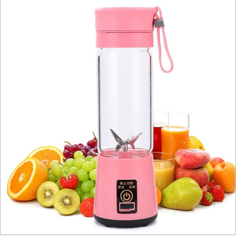 Portable Electric Juicer Rechargeable Smoothie Mixer USB MINI MINI MIAGERS COURT MULTIFUNCTIONAL MILLUTSHAKE HEATING EXTRACTORS | Juillers (pink)