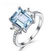 925 Sterling Silver Luxury Nano Sky Blue Topaz Gemstone Ring  For Women Birthday Party  Anniversary Fine Jewelry Gift Accessorie