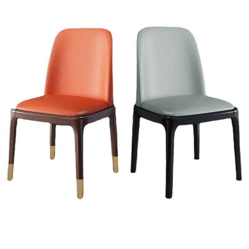 Solid wood armchair stool Nordic simple soft bag light luxury dining chair family study restaurant dining table chair