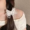 Retro Super Fairy White Mesh Butterfly Pearl Hairpin Female Mori Sweet Bow Hairpin Headgear