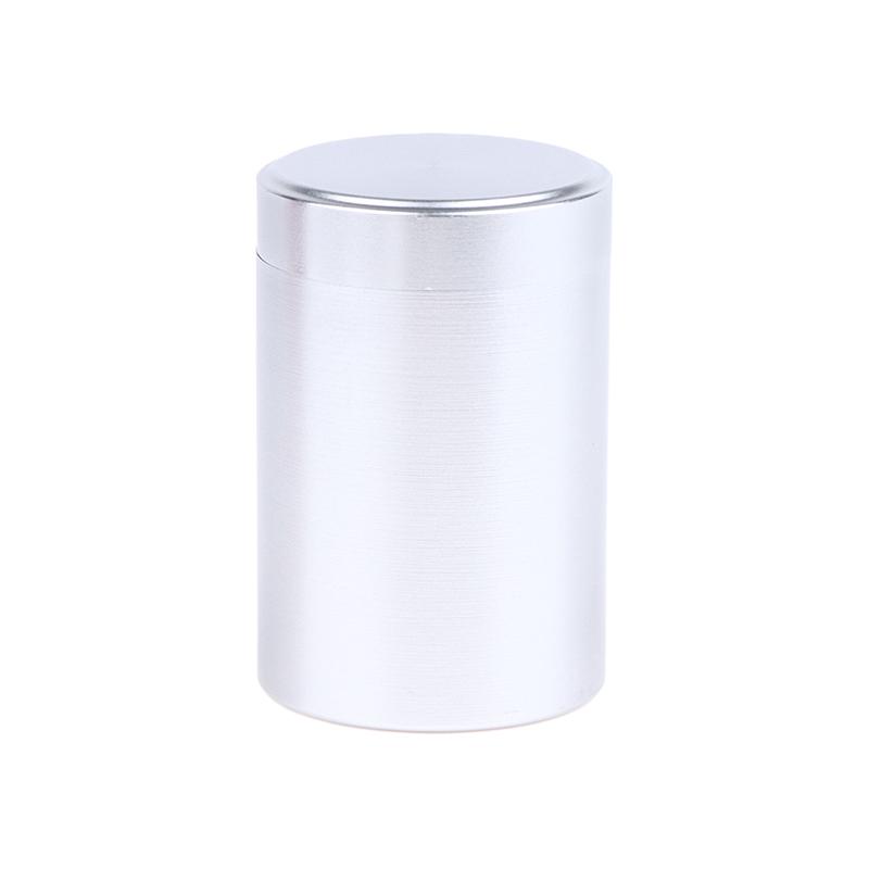 Mini Portable Aluminum Alloy Sealed Jar Travel Moisture-Proof Solid Color Nut Candy Food Storage Container Tea Can