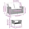 2 Seater Garden Sofa with Cushions & Table Grey Poly Rattan