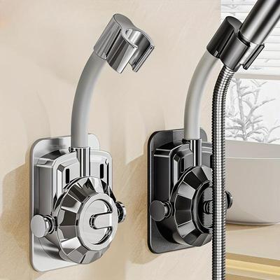 Bathroom Shower System Wall Mounted Showerhead Bracket, Adjustable Angle Showerhead Bracket, No Drilling Installation, Wall Fixed