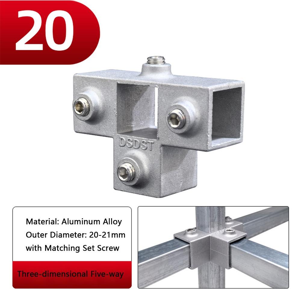Tubo Quadrado 20x20mm 25x25mm Liga de Alumínio Cotovelo de Liga de Alumínio Conector de Braçadeira de Tubo Fixo Acessórios Junta Fixa de Tubo