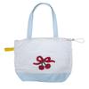 Embroidery Cherry Women's Shoulder Bag Retro Dot Female Drawstring Handbags Large Capacity Ladies Foldable Tote Shopping Bags