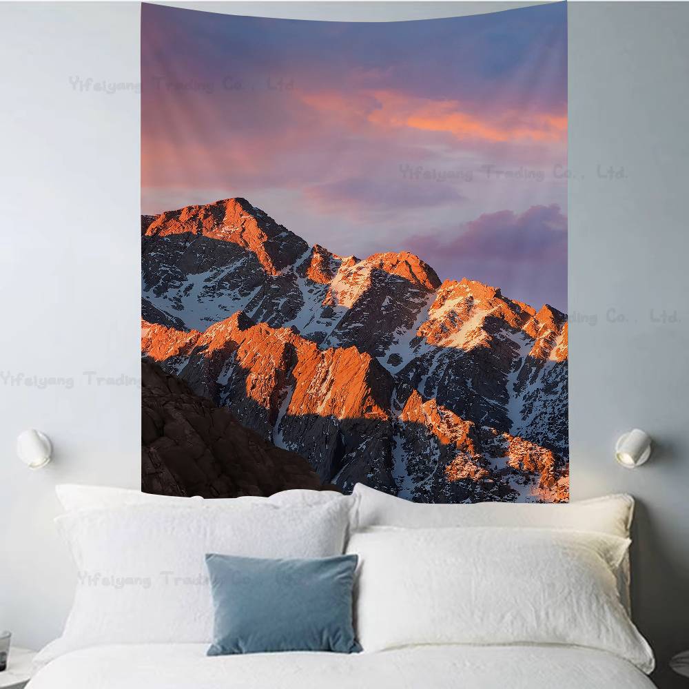 Mountain View Cartoon Tapestry Art Science Fiction Room Home Decor Art Home Decor