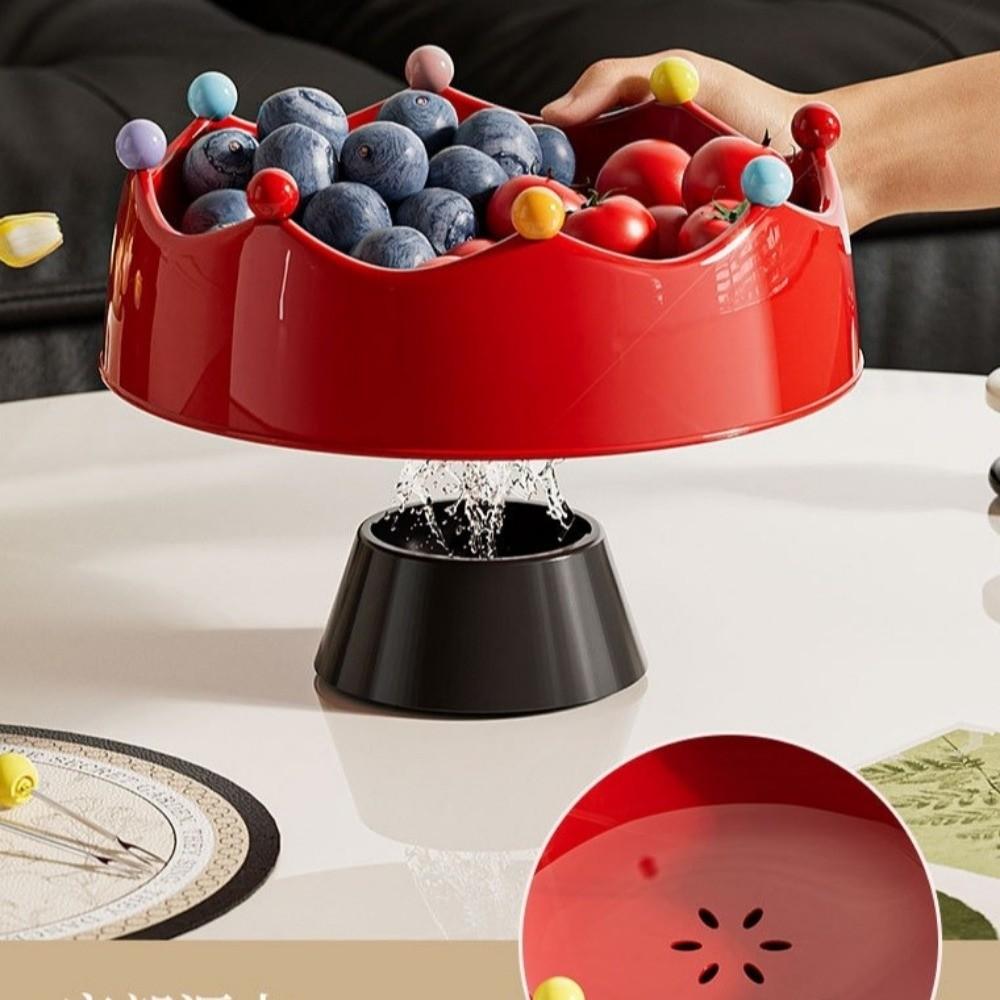 Crown Design Fruit Serving Plate Detachable Dry Fruit Tray Cute Fruit Bowl  with Fork  Living Room