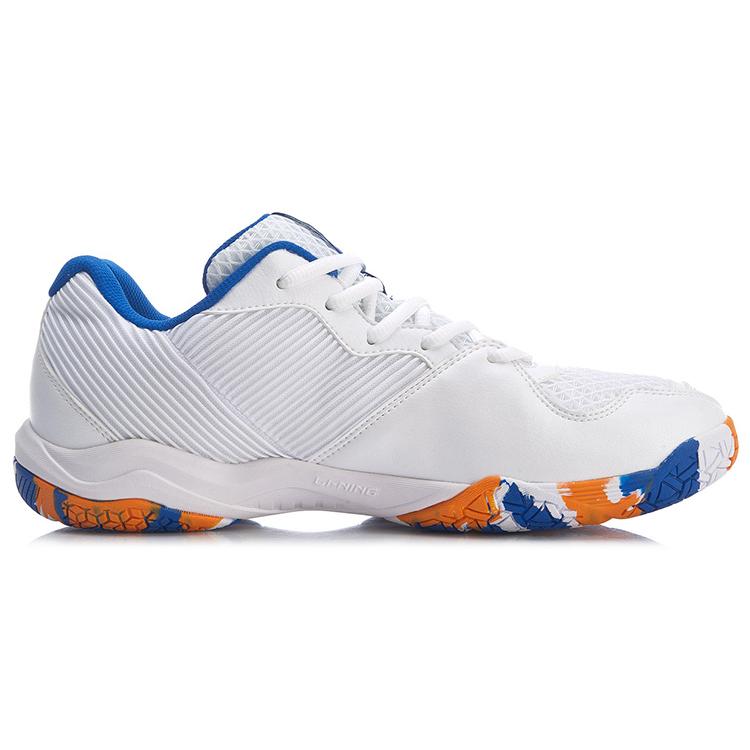 New LiNing Sound Waves 2 Generations Slip-Resistant Breathable Low-Top Badminton Shoes Unisex White Blue AYTR009-1