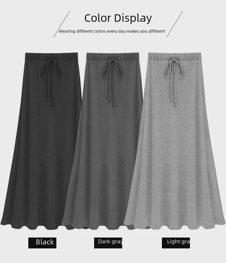 Women's Modal A-Line Strappy Long Skirt - Slim Fit, Summer Style, Plus Size