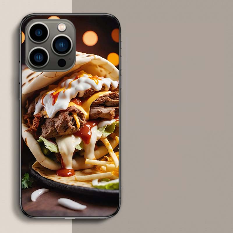 Käse Knuspriges Hähnchen Rindfleisch Verpackung Handyhülle Für Iphone 17 Air 15 Pro 14 Plus 16 Pro Max 17E 16E 12 13 Mini 11 Hülle Süß Fu