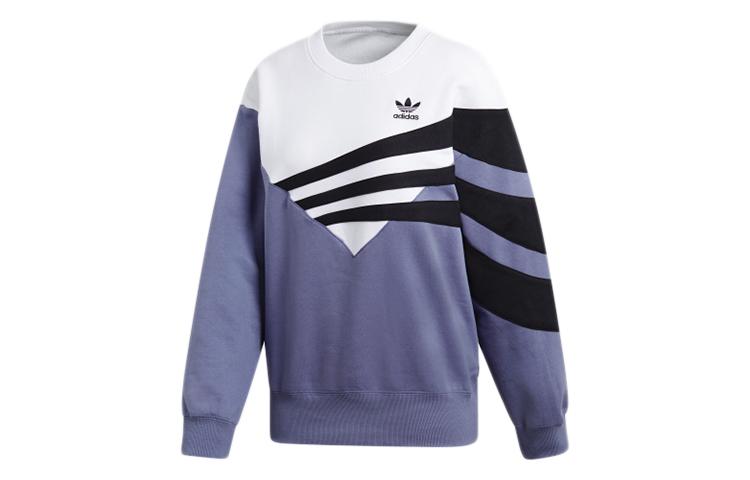 Adidas Originals Trefoil Sweatshirts Women s Indigo/White/Black Crew Neck Moderate Regular DU8474 34