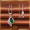 Srebrny damski naszyjnik - emerald zielony infinity - prezent na urodziny rocznice srebro 925