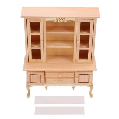 1:12e Schaal Poppenhuis Miniatuur Kast Houten Ongeverfd Miniatuur Kastje met Lades