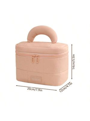 New Zipper Handbag Makeup Pouch  Daily Large Capacity Cosmetics Storage Bag  Portable Hand-held Storage Bag