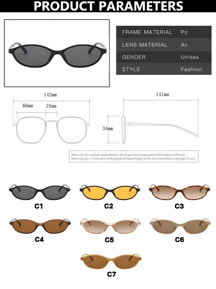 Vintage Oval Small Frame Sunglasses Women Brand Designer New Cat Eye Sun Glasses Shadow for Female Fashion Trend Eyewear