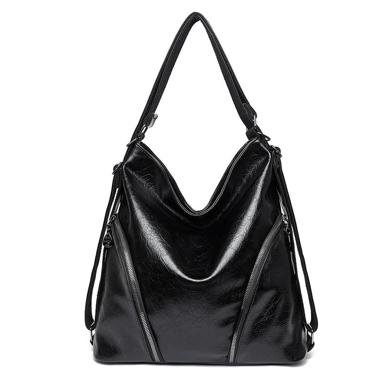 Women s Large Capacity Shoulder Crossbody Bag Casual Travel Backpack Multi Purpose Backpack Tote Bag чёрный
