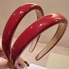 Vintage Red Headband Female Autumn Winter Leather Premium Headband High Cranial Crown Hair Accessories