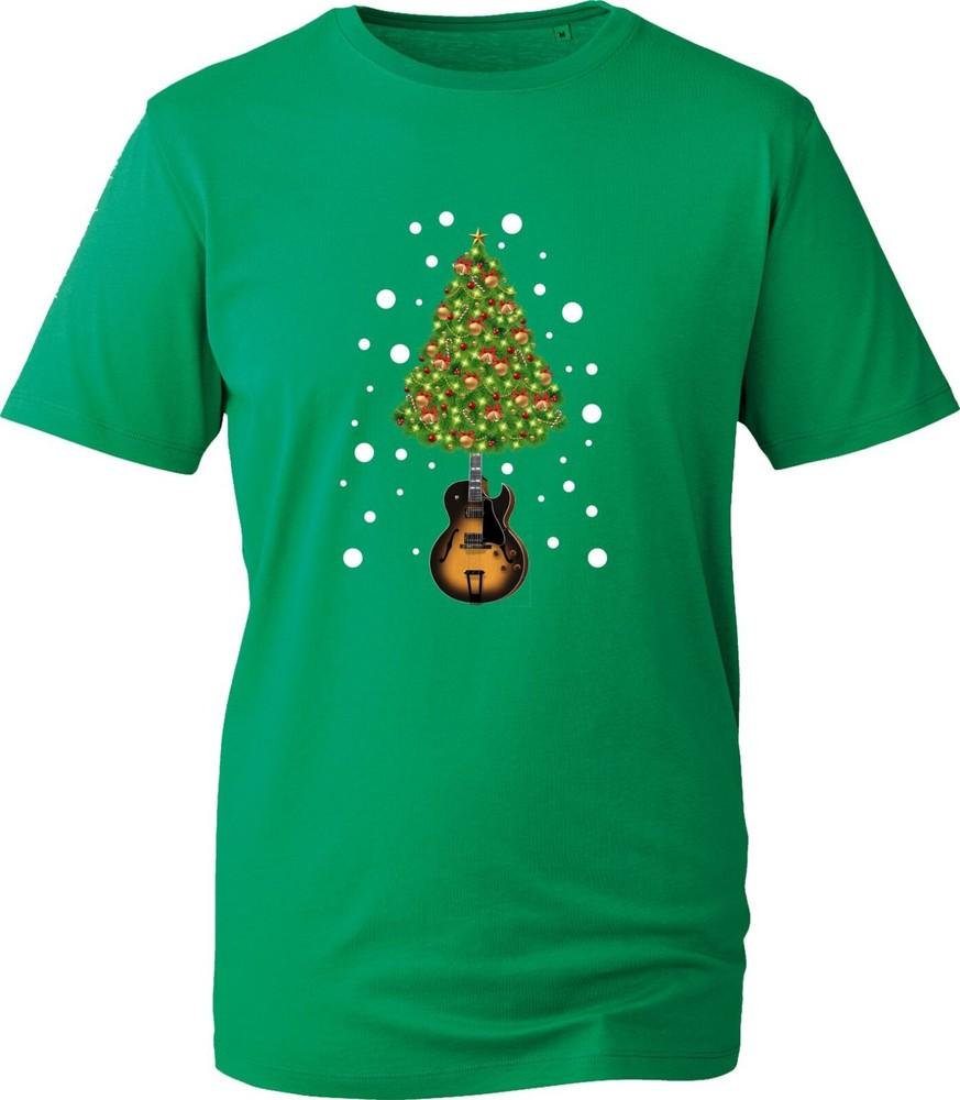 Guitar Christmas Tree Tshirt Guitarist Xmas Guitar Player Music Lovers Tee Top S