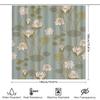 Delicate Floral Print Shower Curtain Elegant Green Gold Water Lily Design For Bathroom Decor Waterproof Fabric With Hook Rings S