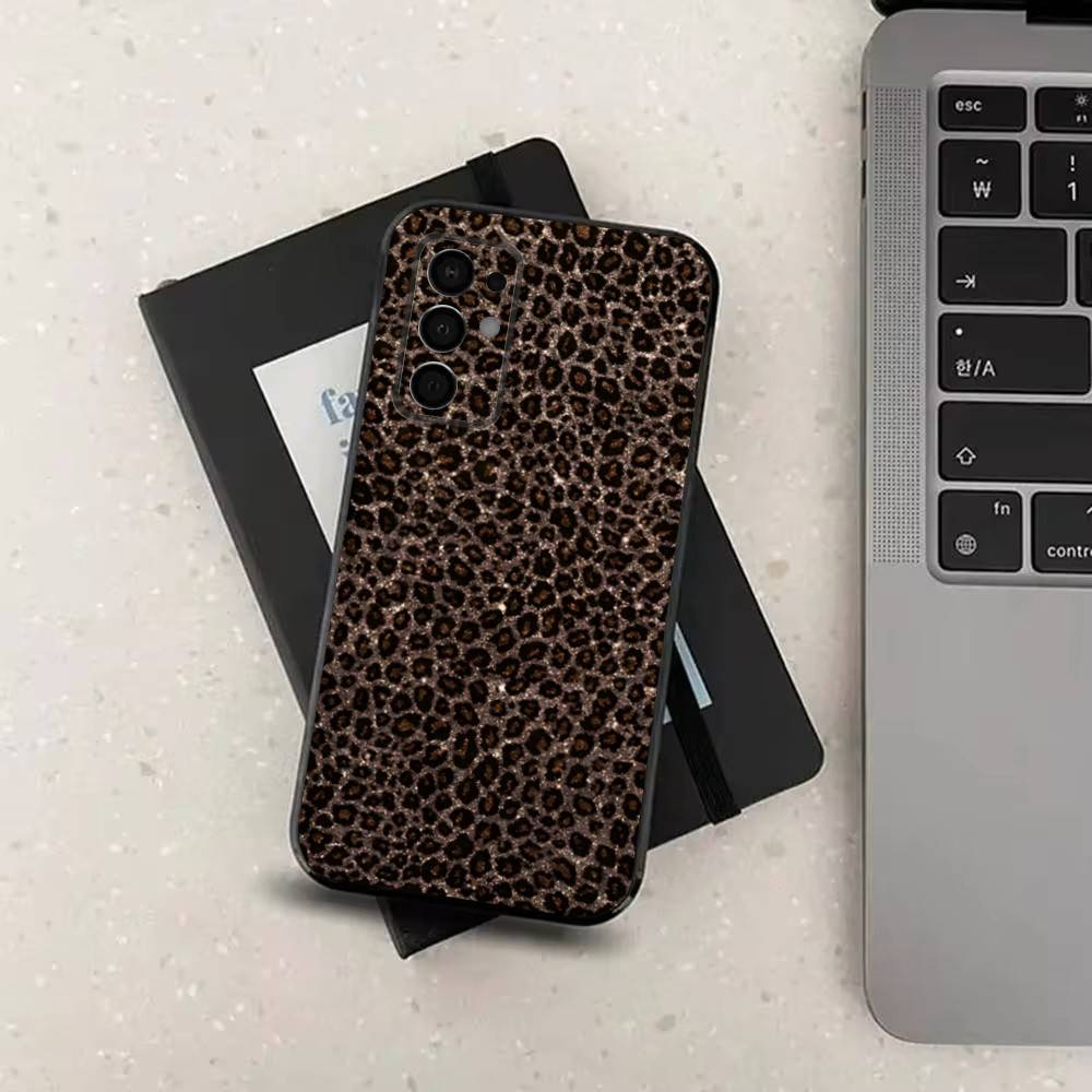 Fashion Art Leopard Print  Phone For Samsung Galaxy A53,31,52,72,41,22,73,32,71,Note,J7,8,9,5G Soft Black Silicone Case
