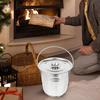 Mipcase Fireplace Ash Bucket, Durable Metal Storage Bin for Fireplace Ashes, Compact Size with Easy-Carry Handle for BBQ and Stove Cleaning