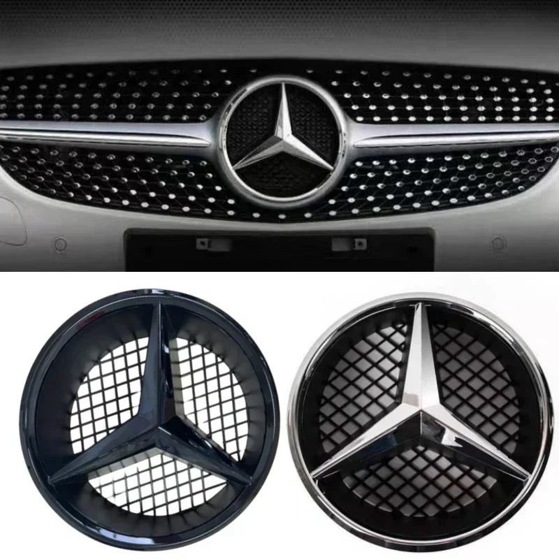 hrmfq5 For Mercedes Benz 3D ABS Car Front Grille Badge for Mercedes Benz W204 W204 C180 C200CGI C200KC230 C260CGI C300 Star Logo Grid h