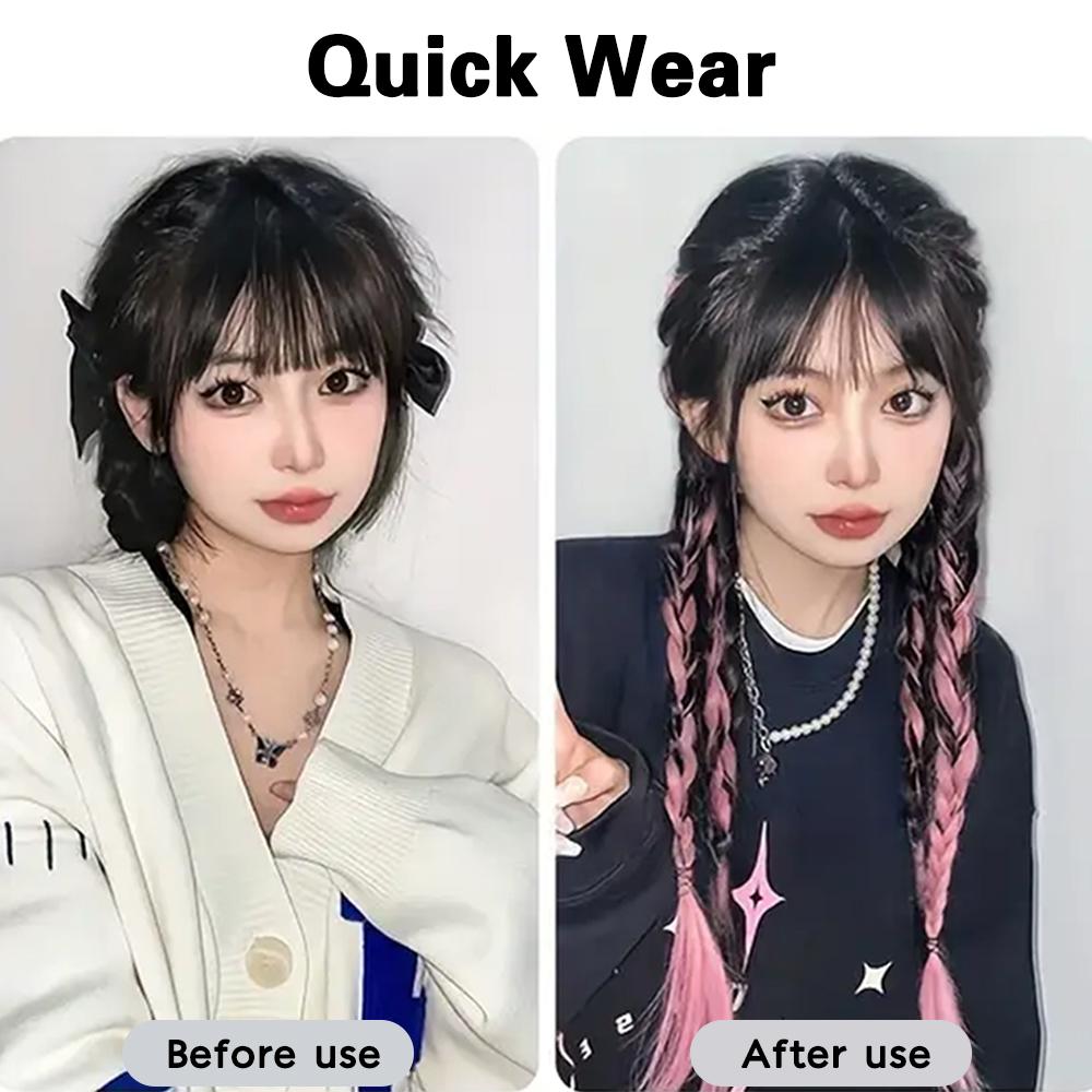 LISI HAIR 1PCS Synthetic Long Straight Braided Ponytail Extensions Elastic Hair Band Hairpieces For Women Cosplay Party Wear