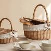 Outdoor Picknick-Aufbewahrungsbehälter mit Griff Leichter Aufbewahrungskorb aus Kunst rattan Garten Handgeflochtene Pflückkörbe
