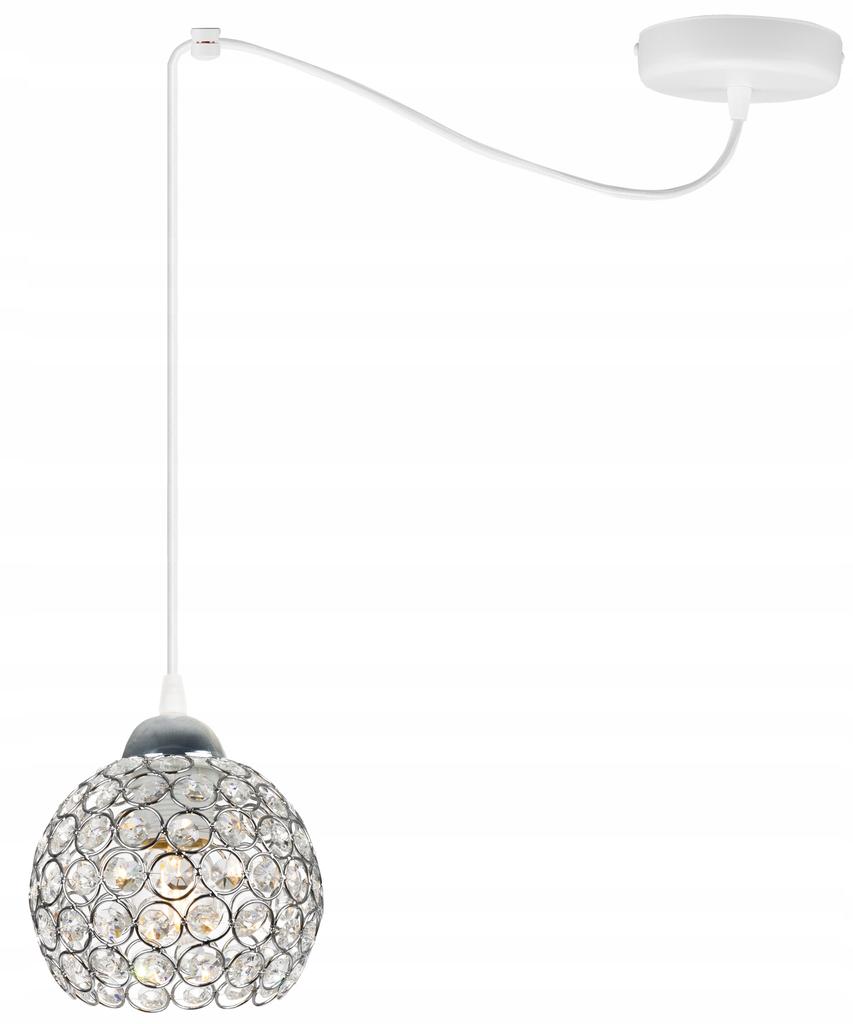 CHROME SPIDER HANGING LAMP, CRYSTAL CEILING