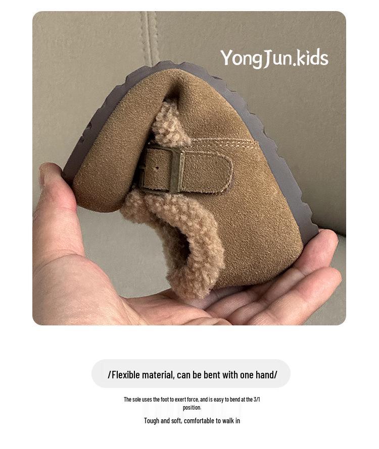 2025 Winter Kids' Birkenstock Soft Sole Moccasins: Trendy, Warm Cotton Shoes for Boys and Girls