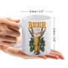 1pc 11oz Double-Sided Printed Beer Lover Mug, Lightweight Ceramic Daily Cup