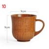 Wooden Solid Wood Cup with Handle Sour Jujube Solid Wood Water Tea Cup Trumpet Cup for Kitchen Living Room