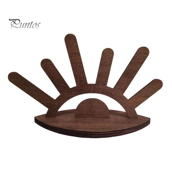 

Подставка для колец, деревянный органайзер для хранения ювелирных изделий с 6 держателями колец, подставка для хранения колец в форме глаза, настольное украшение, подарок для нее коричневый