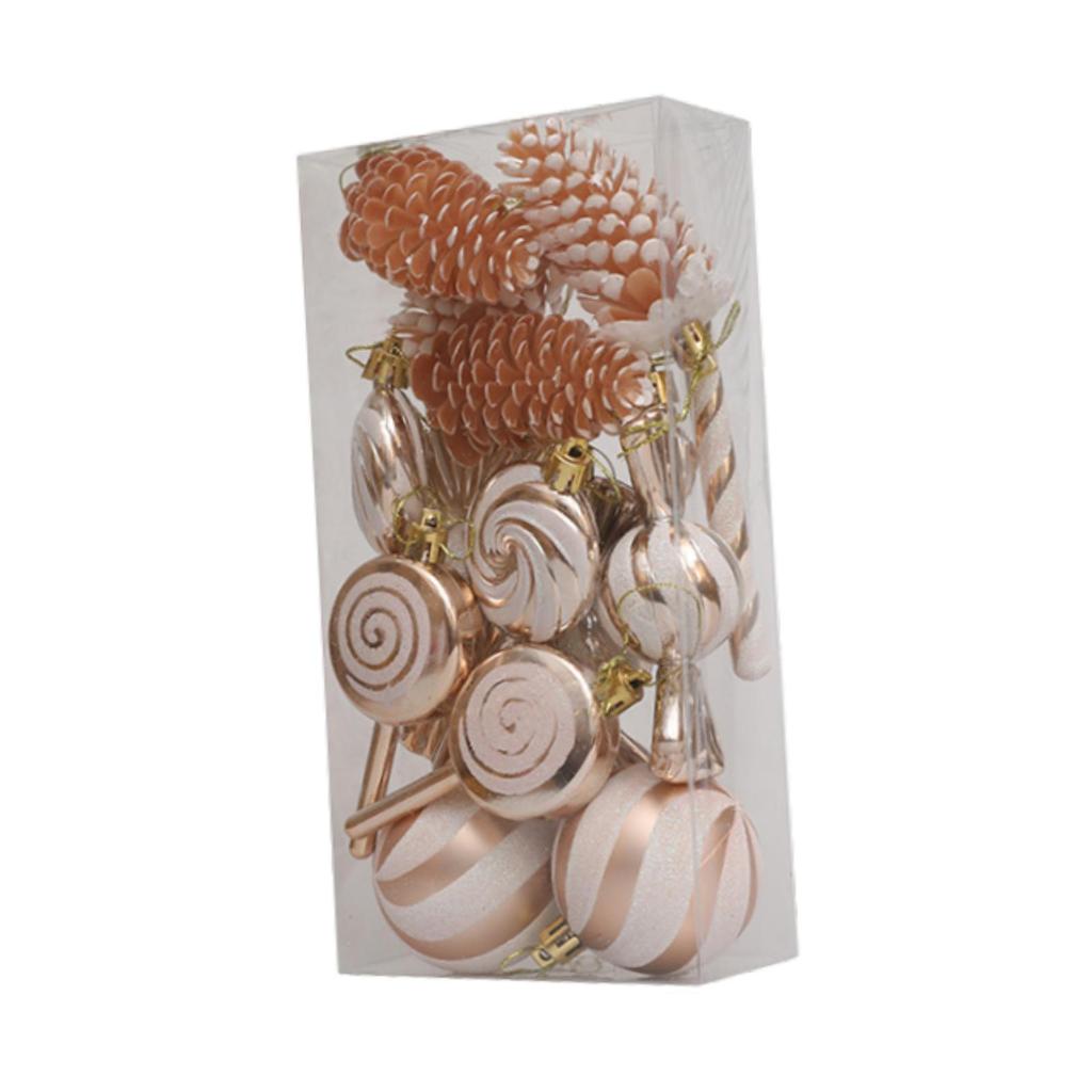 15Pcs Christmas Hanging Ornaments Decorative Xmas Balls Baubles for Holiday