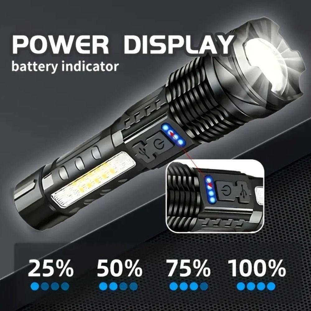 Super Bright Strong LED Flashlight Zoomable Work Flashlight Spotlight Handheld Torch  Home