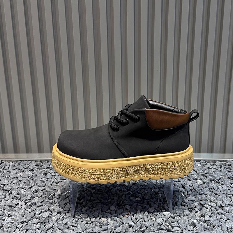 Winter platform Martin boots single cotton leather big head casual shoes cr