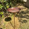 Bird Bath Stand Copper Toned Feeder Bowl Iron art Garden Stake