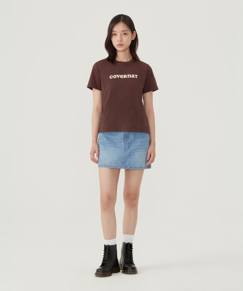 Covernat Woman Denim Mini Skirt Blue