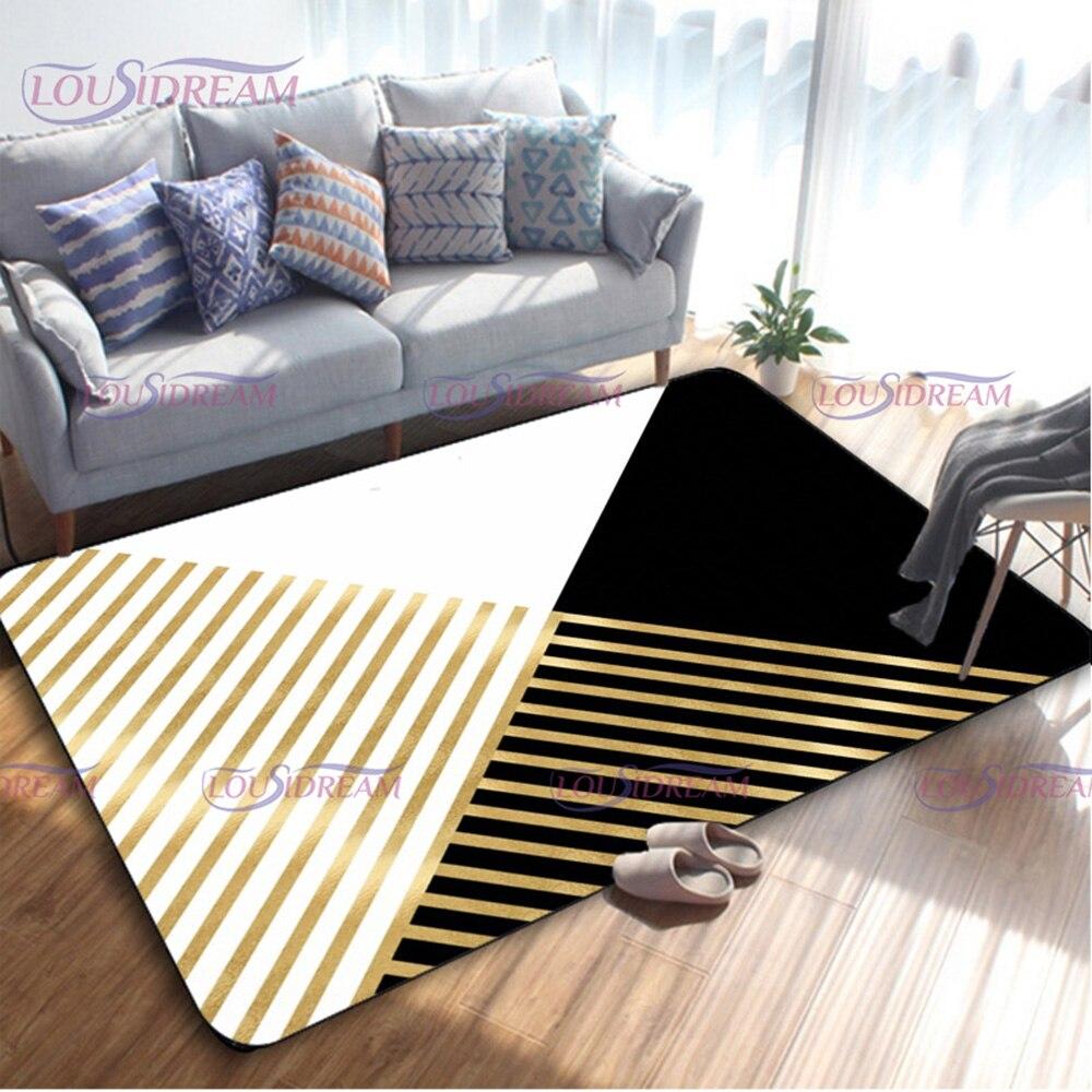 

Північна Європа Простий вітер Золотий мармуровий друк Килим для вітальні Нековзкий килим Килимок для коридору Домашній декор 40cm x 60cm