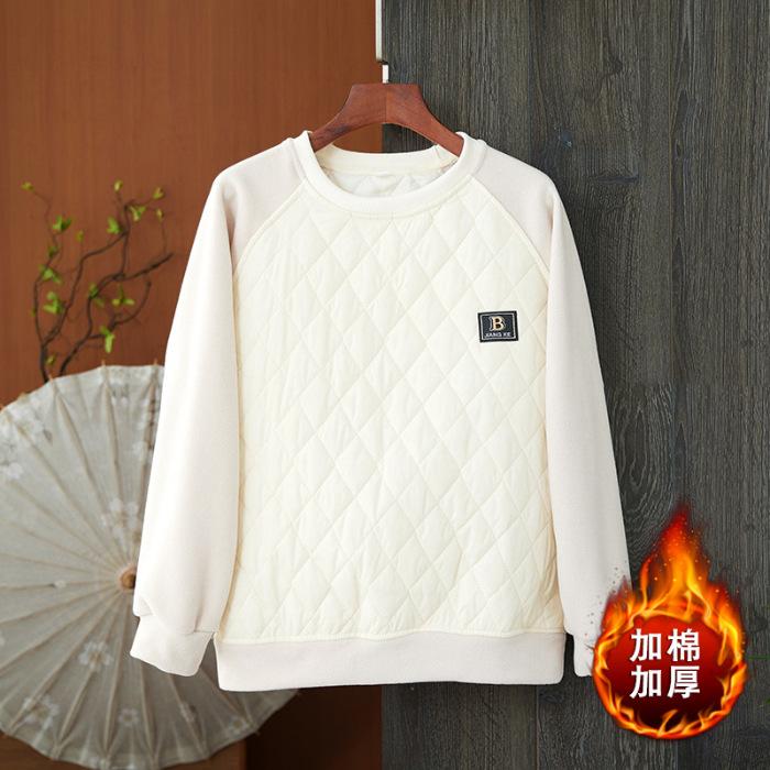 Sweater winter new casual turtleneck velvet warm thickened cotton versatile embroidered trendy top 3XL 3750₽