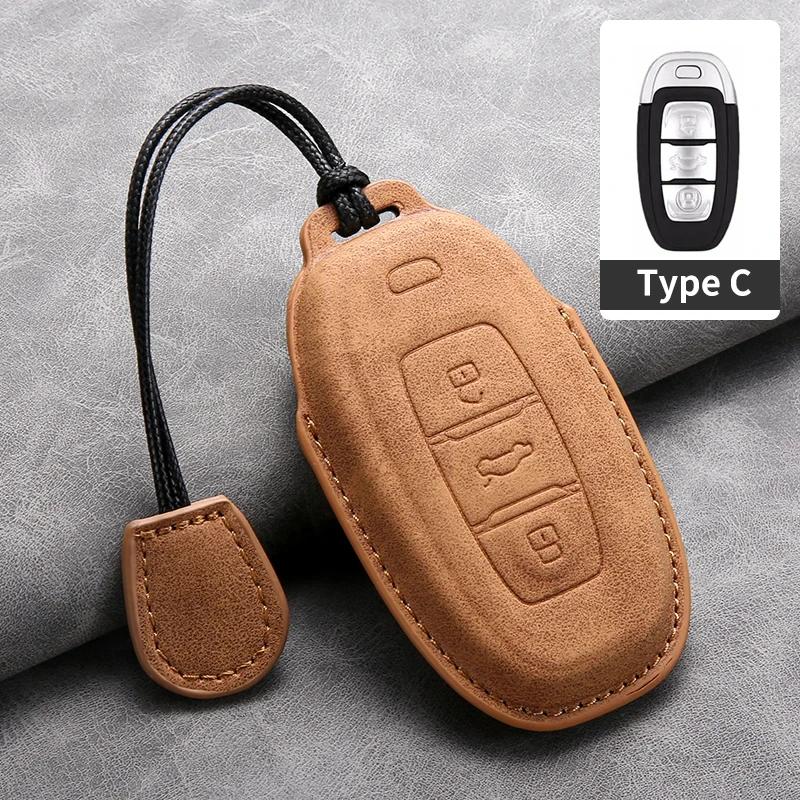 Leather Car Key Case Cover Holder Keychain Shell for FAW Hongqi HS5 H5 H6 H9 HS7 H7 L5 HS3 EH7 HQ9 LS7 EQM5 EHS9 S9 SHS7
