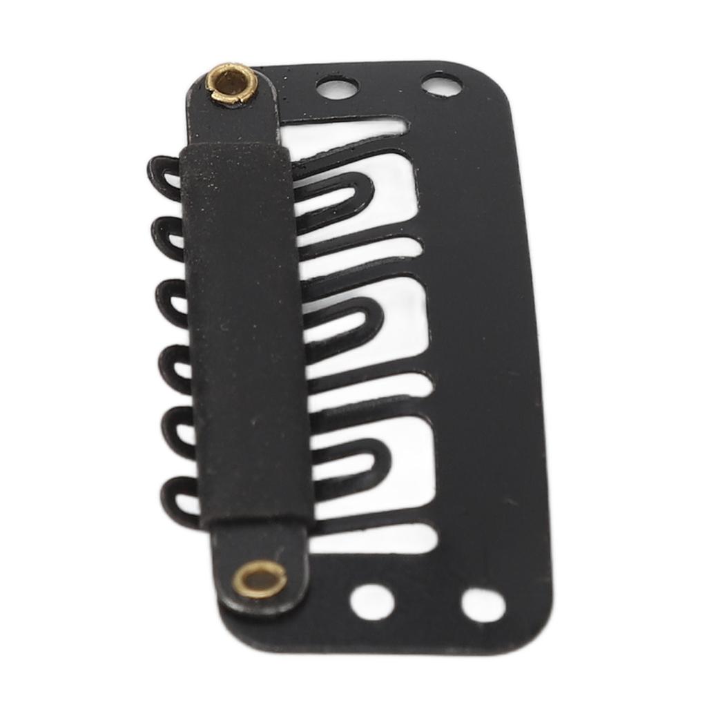 100 Stück 6 Zähne Haarverlängerungsclips Perückenclips Edelstahl U-Form Druckknöpfe für Haarverlängerung Haarteil DIY