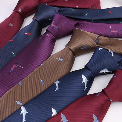 Cravate Homme Affaires Étroite 6cm Jacquard Polyester Fait Main Accessoires Magnifiques et les Plus Frappants Haute Qualité Unique