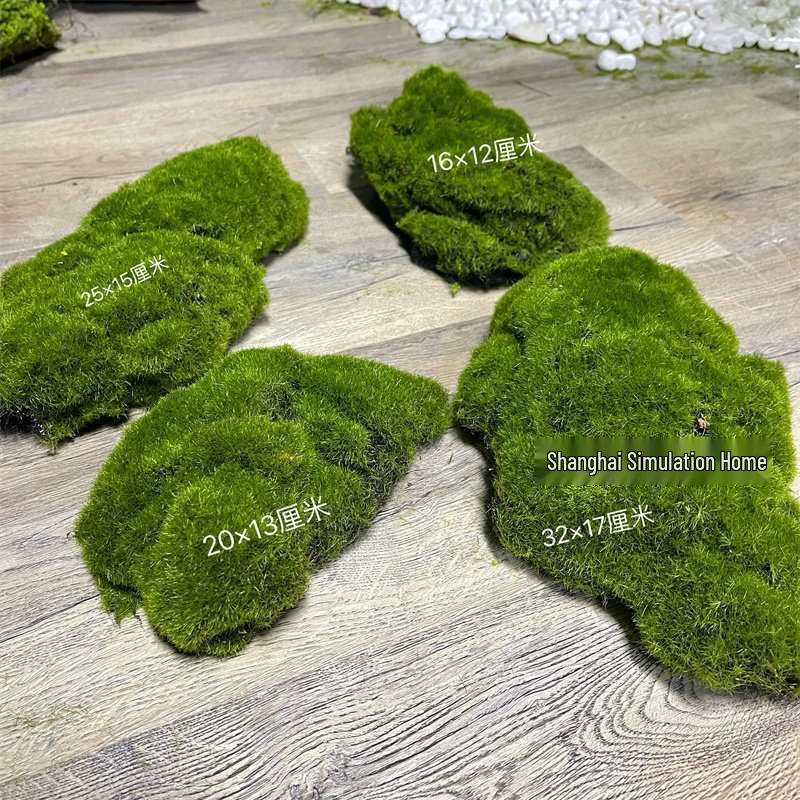 Artificial Moss Stone Decor: Green Hairy Stone Prop for Photography and Bonsai Landscaping