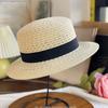 Spring and Summer New Products, Hand-woven Hollow Short Brim Neutral Wind Top Hat, Vacation Travel Shading Straw Beach Hat, Flat Top Hat